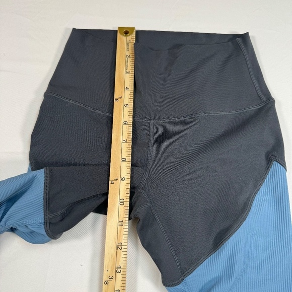 Zyia Storm Parallel Lux Ribbed Leggings Womens Size 0 Blue Gray High Rise - Picture 7 of 9